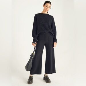 Cotélac High-Waisted Cropped Wide Leg Pants 
Elegant In Black Size 1/US 6 NEW